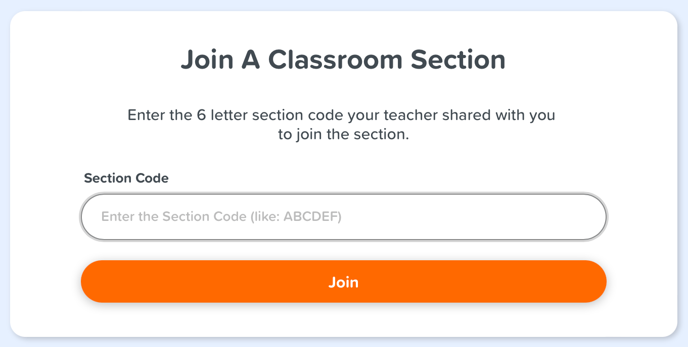 Join a classroom section
